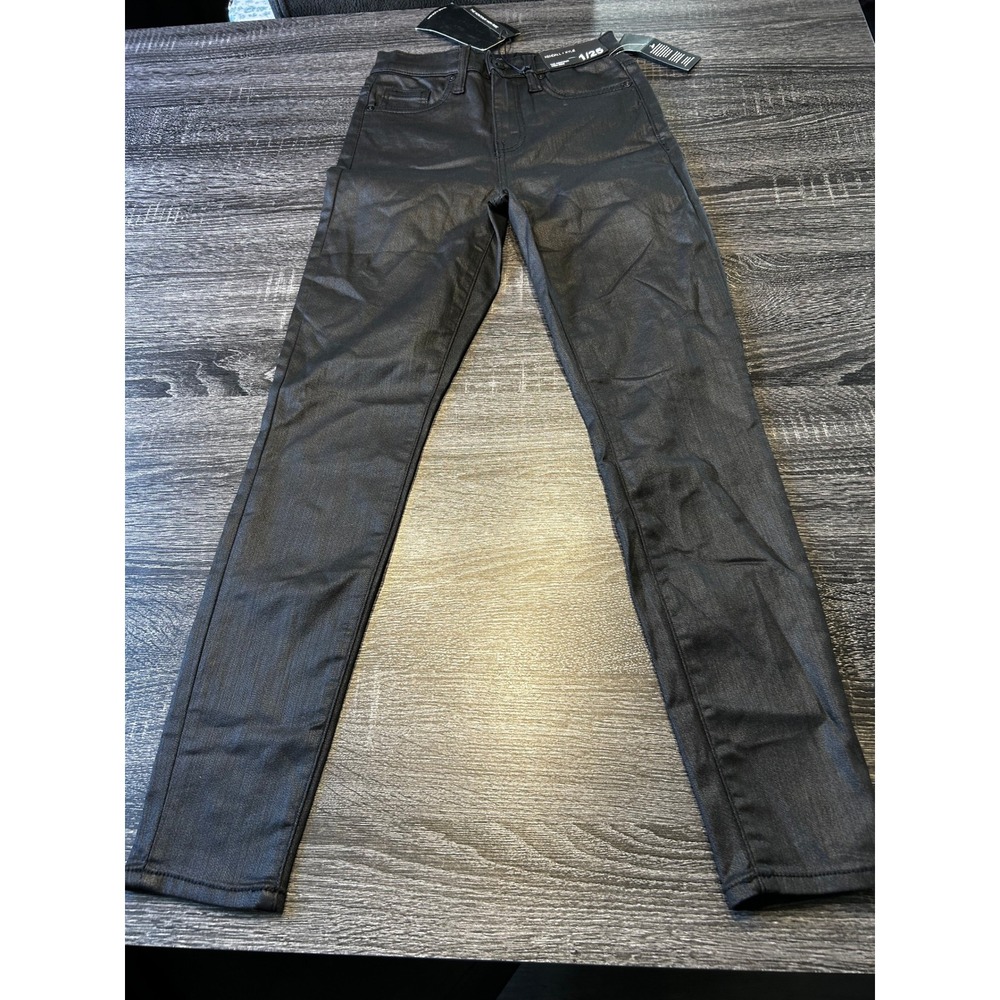KENDALL + KYLIE The Kontour‎ High Rise Black Coated Skinny Jeans - Size 1/25 NWT
